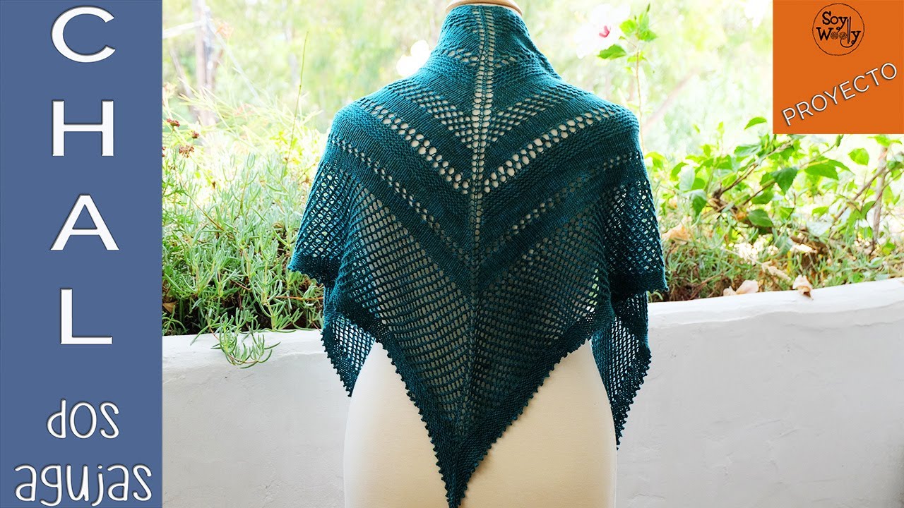 Chal Calado en pico tejido en dos agujas-Soy Woolly