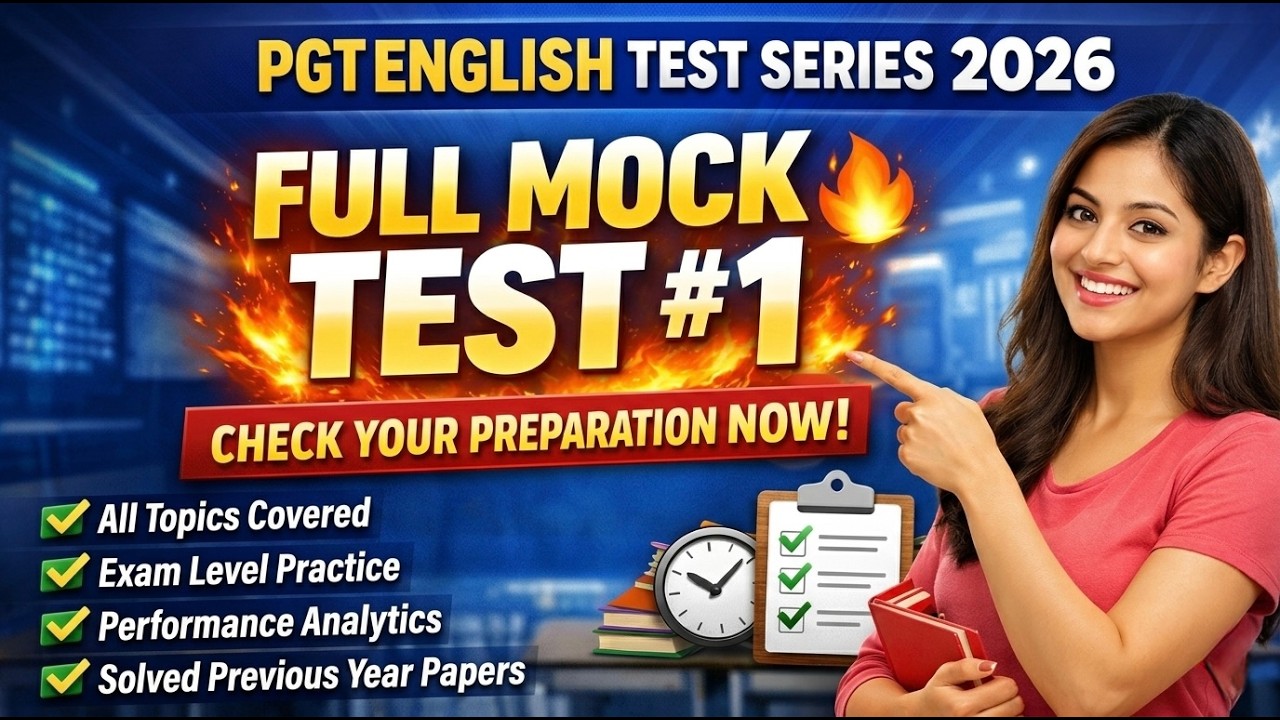 PGT English Test Series 2026 | Full Mock Test #1 🔥 | Check Your Preparation Now