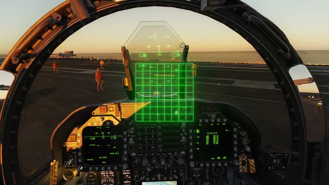 DCS F/A-18C Hornet Cold Start Carrier Test