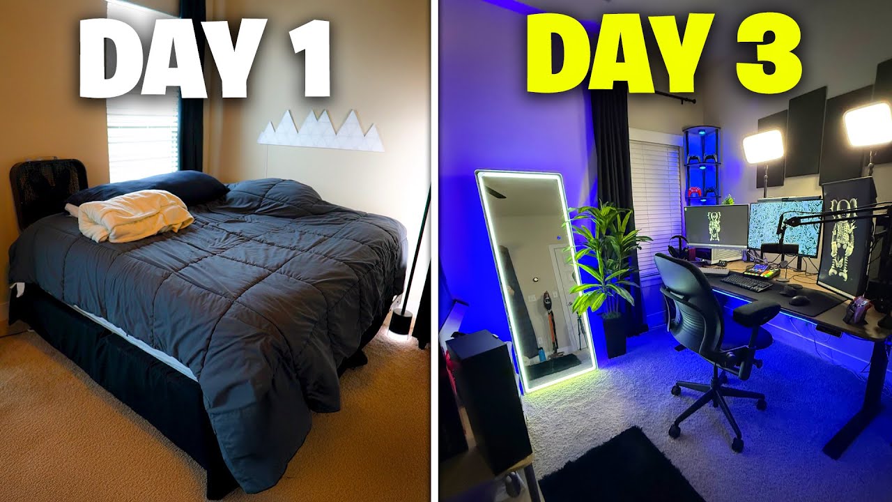 Transforming My BORING Room To My Dream Setup Room!