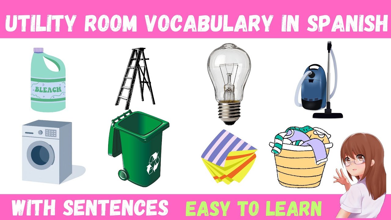 Learn Utility Room Vocabulary in Spanish with Sentences || Learn Spanish language for beginners