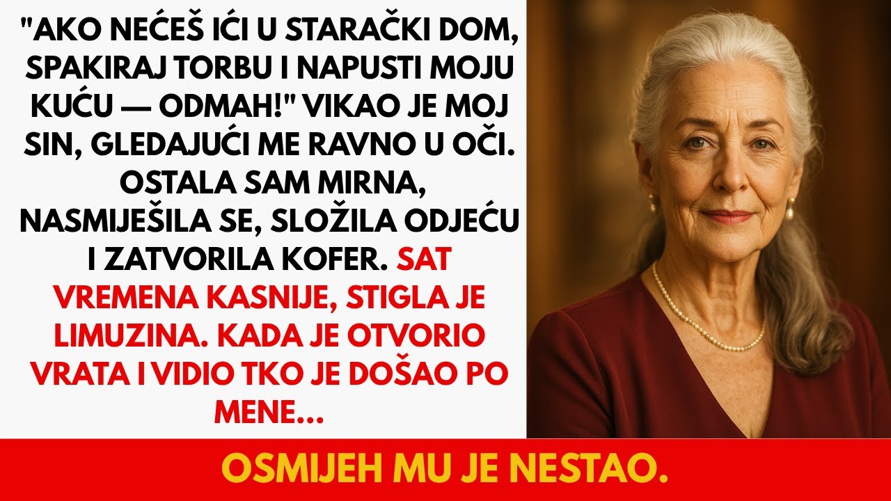 Moj je sin vrisnuo: “Ako nećeš u starački dom, izlazi iz moje kuće!” Sat vremena kasnije… stigla je…