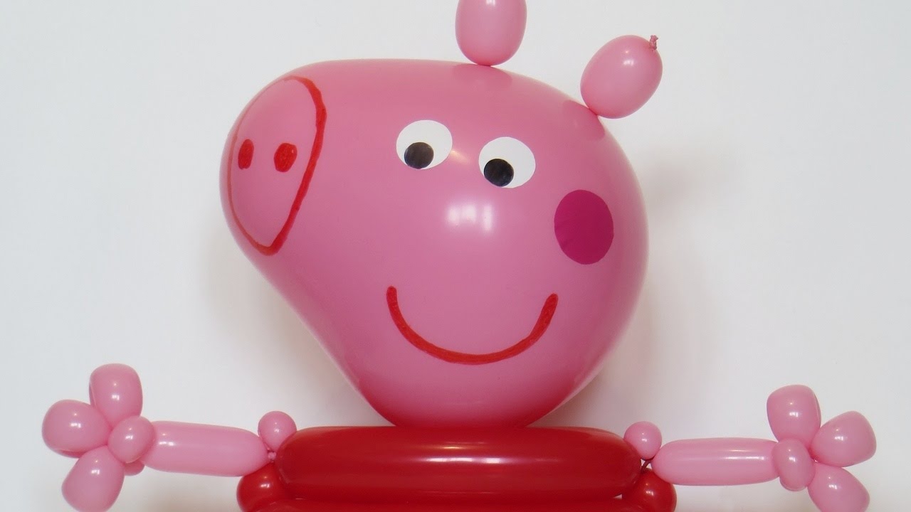 Свинка Пеппа из шаров (голова) / Peppa pig's head (Subtitles)