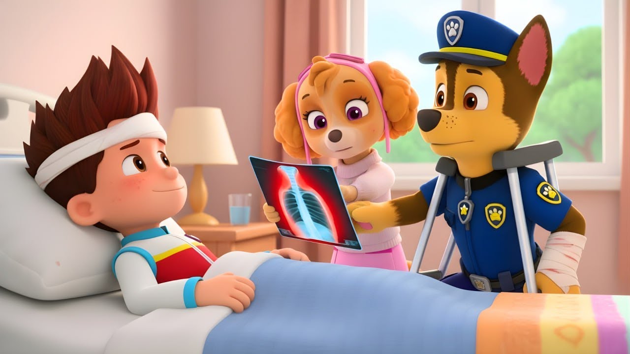 Paw Patrol 3D Animation: Chase and Skye Check Ryder's X-Ray at the Hospital | Rainbow 3