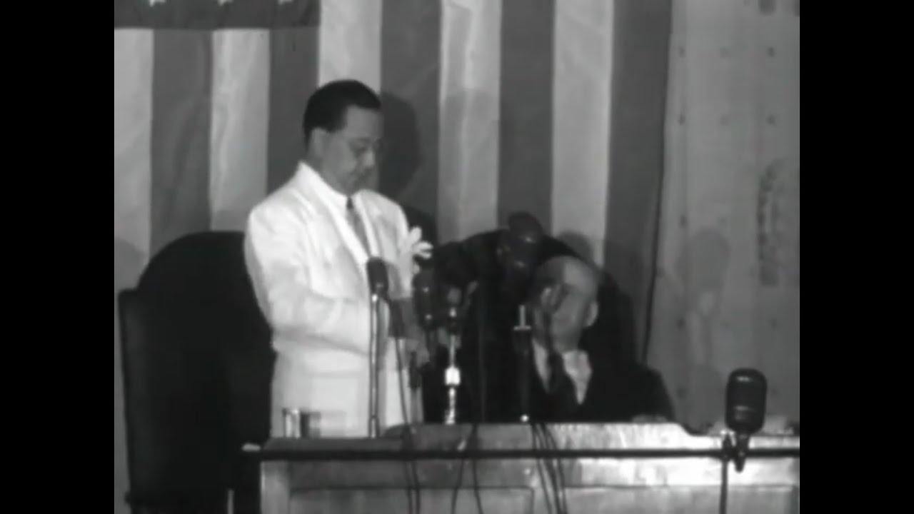 President Elpidio Quirino Speech addressing the American Congress (1949)
