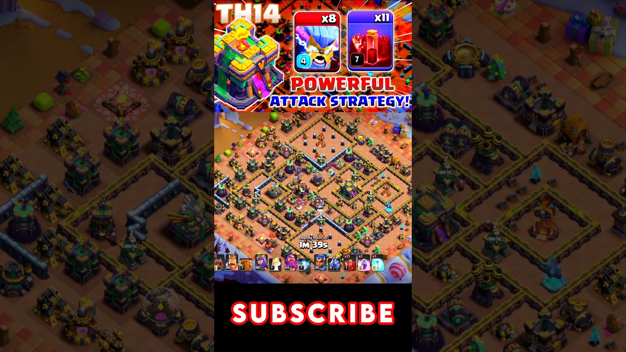 POWERFUL Sup-Yeyi + Skeleton Spell TH14 Attack! #coc #clashofclans #cocattacks #cocattackstrategy