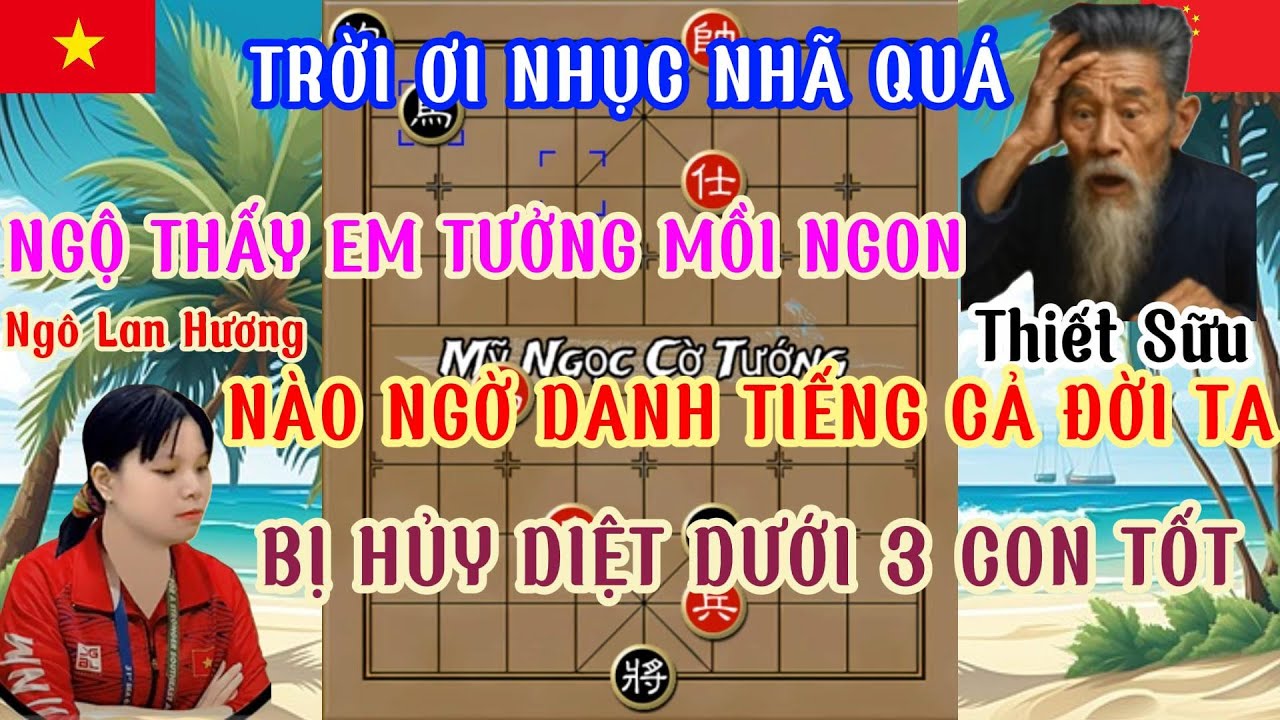 Ngô Lan Hương đánh trận cờ tàn quá hay dùng 3 con tốt hạ đối thủ thua không cam tâm ...