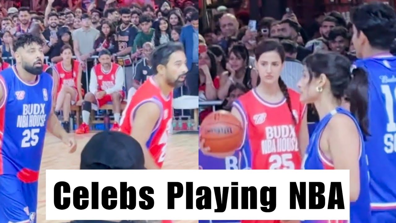 Disha Patani, Badshah,,Rannvijay Singha, Varun Sood playing Basketball NBA