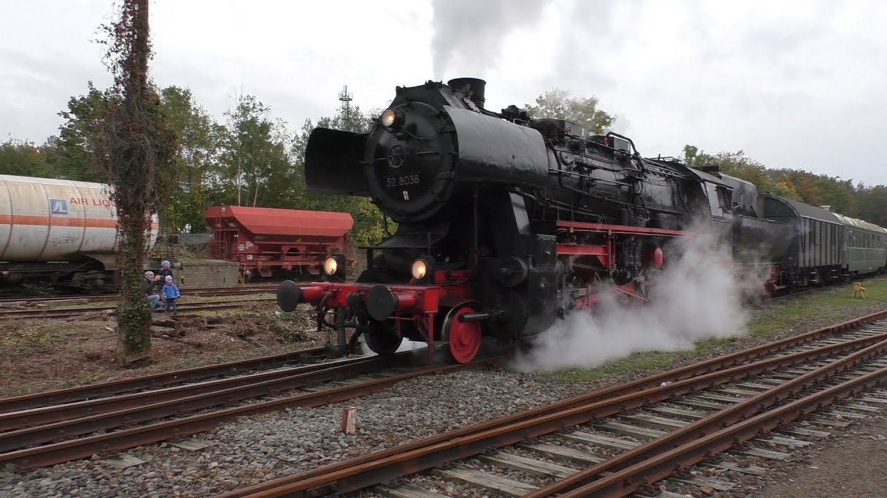 Fahrtag der Dampfeisenbahn Weserbergland mit 52 8038 Stadthagen -  Rinteln 06.10.2019 (HD)