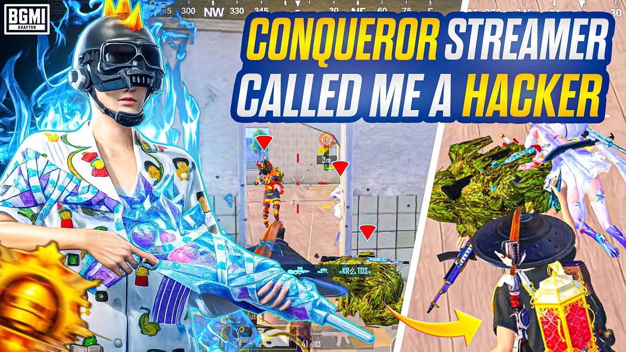 CONQUEROR STREAMER CALLED ME HACKER 💀‼️ | INSANE 1v4 CLUTCHES 🔱🔥 – BGMI