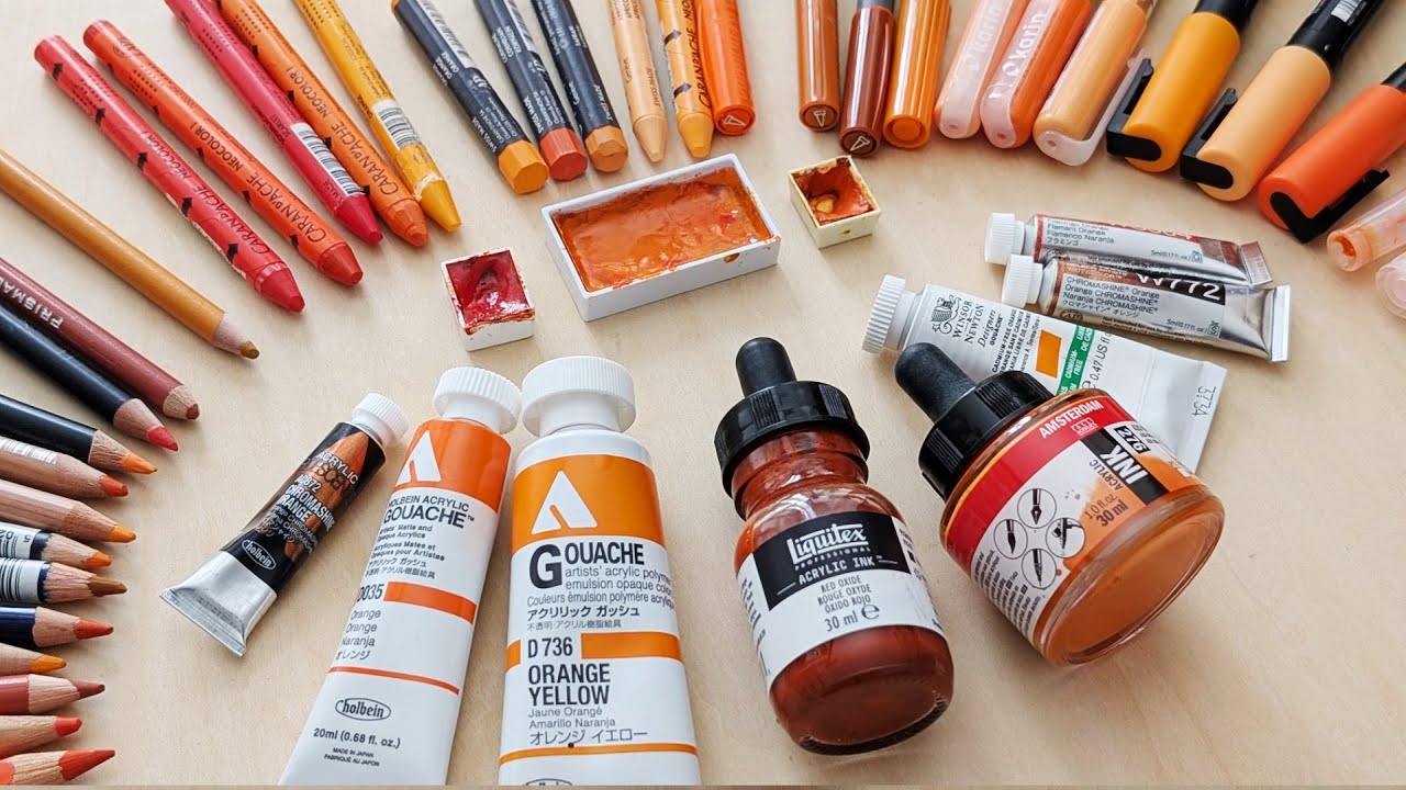 And it was all ORANGE... Swatching my ORANGE ART supplies and painting with only ORANGE!!