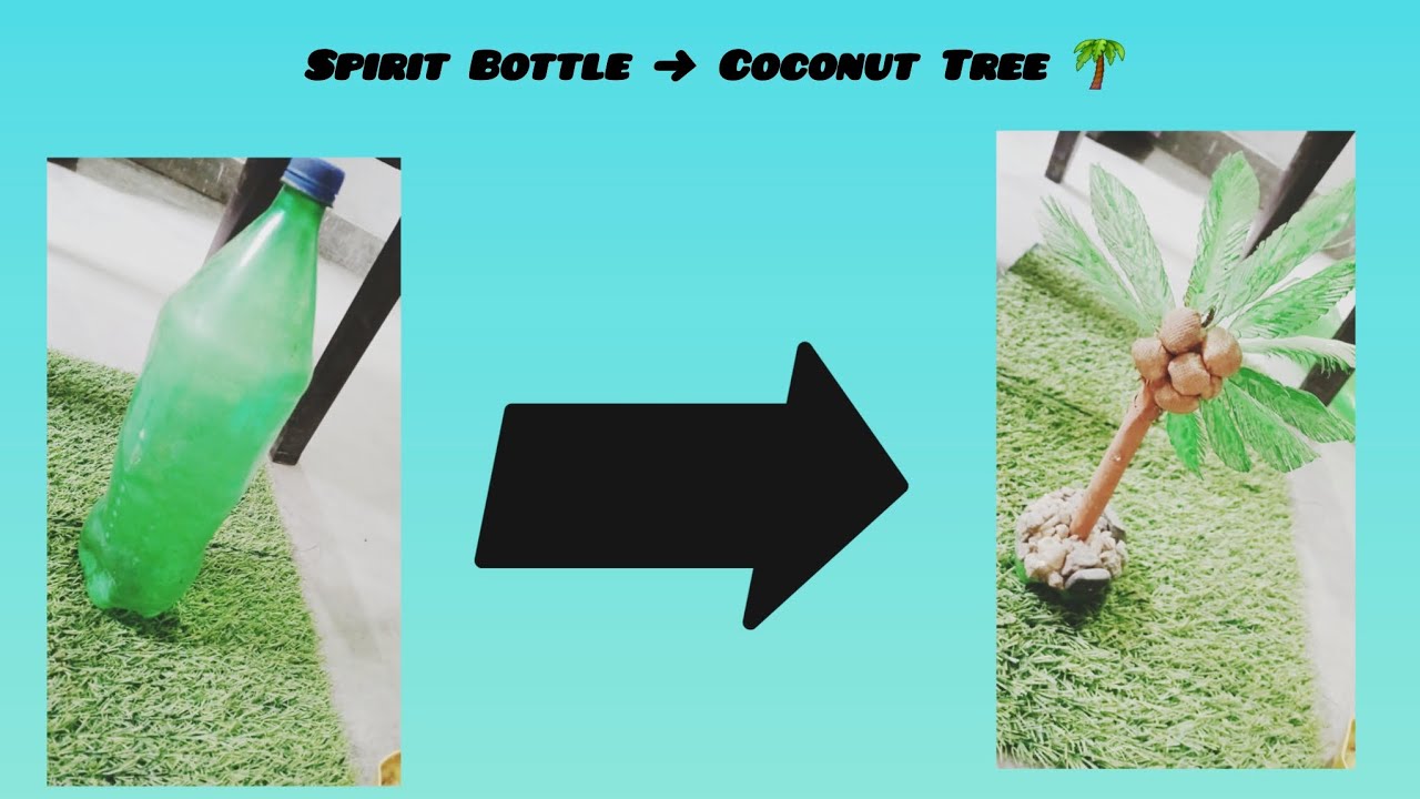 Sprite Bottle Se Coconut Tree | Recycle Waste into Art | Sprite Bottle Se Bana Coconut Tree 🌴