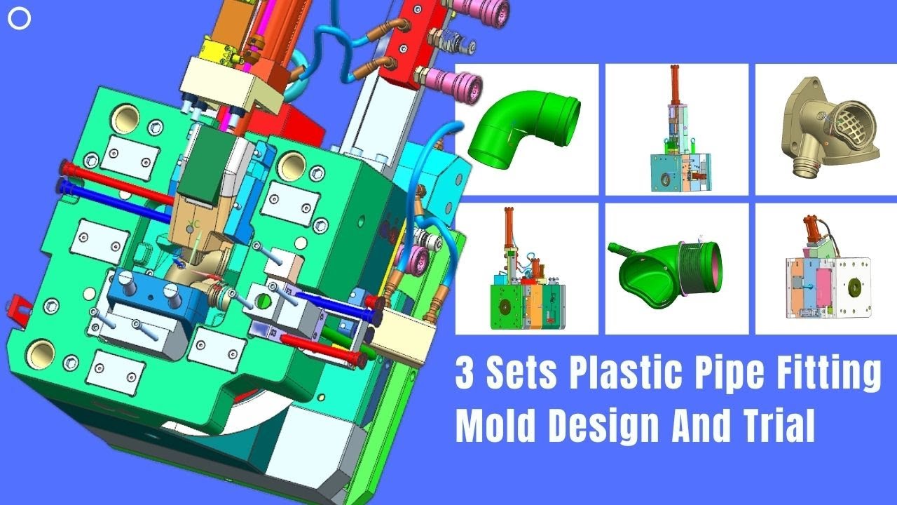 3 Sets Plastic Pipe Fitting Mold Design And Trial