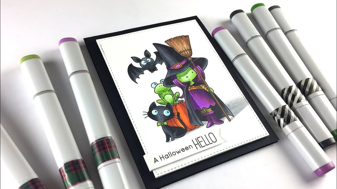 A Halloween Hello - Copic Coloring with Sandy Allnock