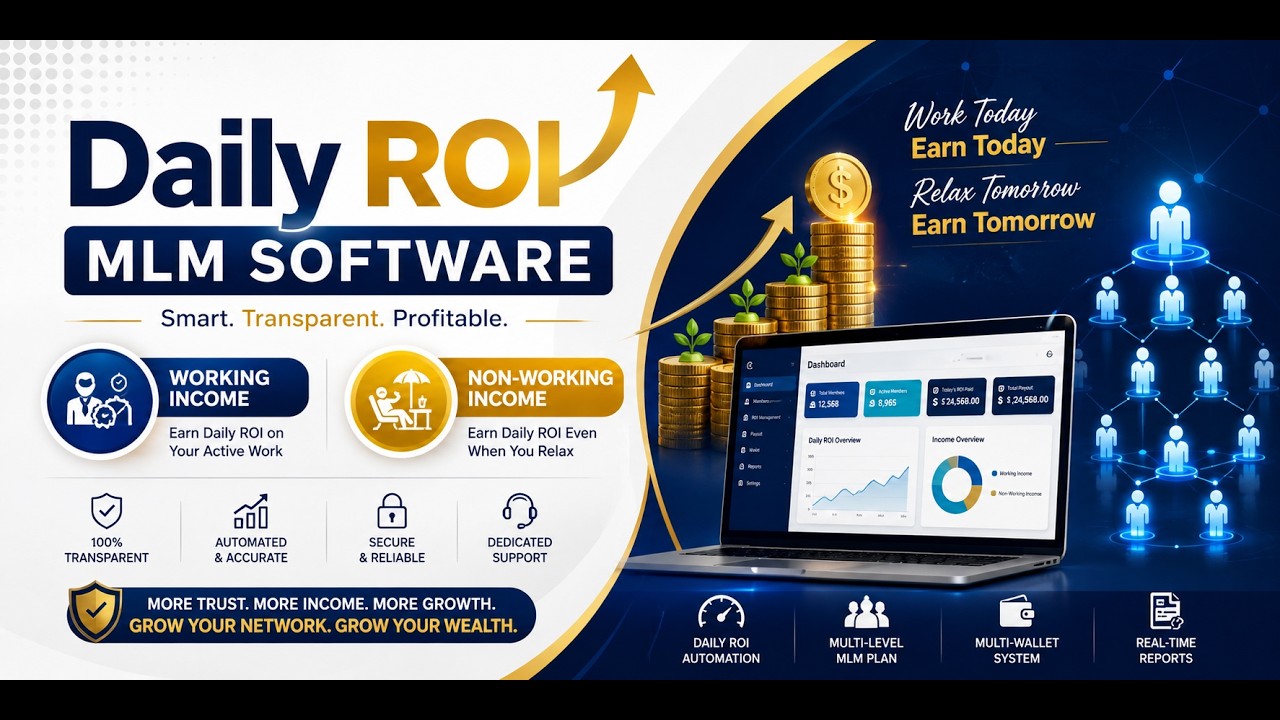 Daily ROI Network Marketing Software | Fully Automated MLM Solution | Features, Demo & Benefits