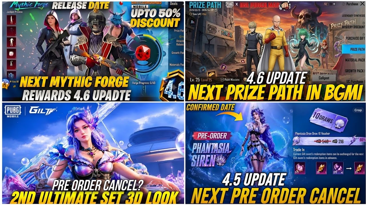 🔴NEXT MYTHIC FORGE BGMI 4.6🔥| NEXT ULTIMATE SET BGMI😍| NEXT PRIZE PATH IN BGMI😱| NEXT PRE ORDER BGMI