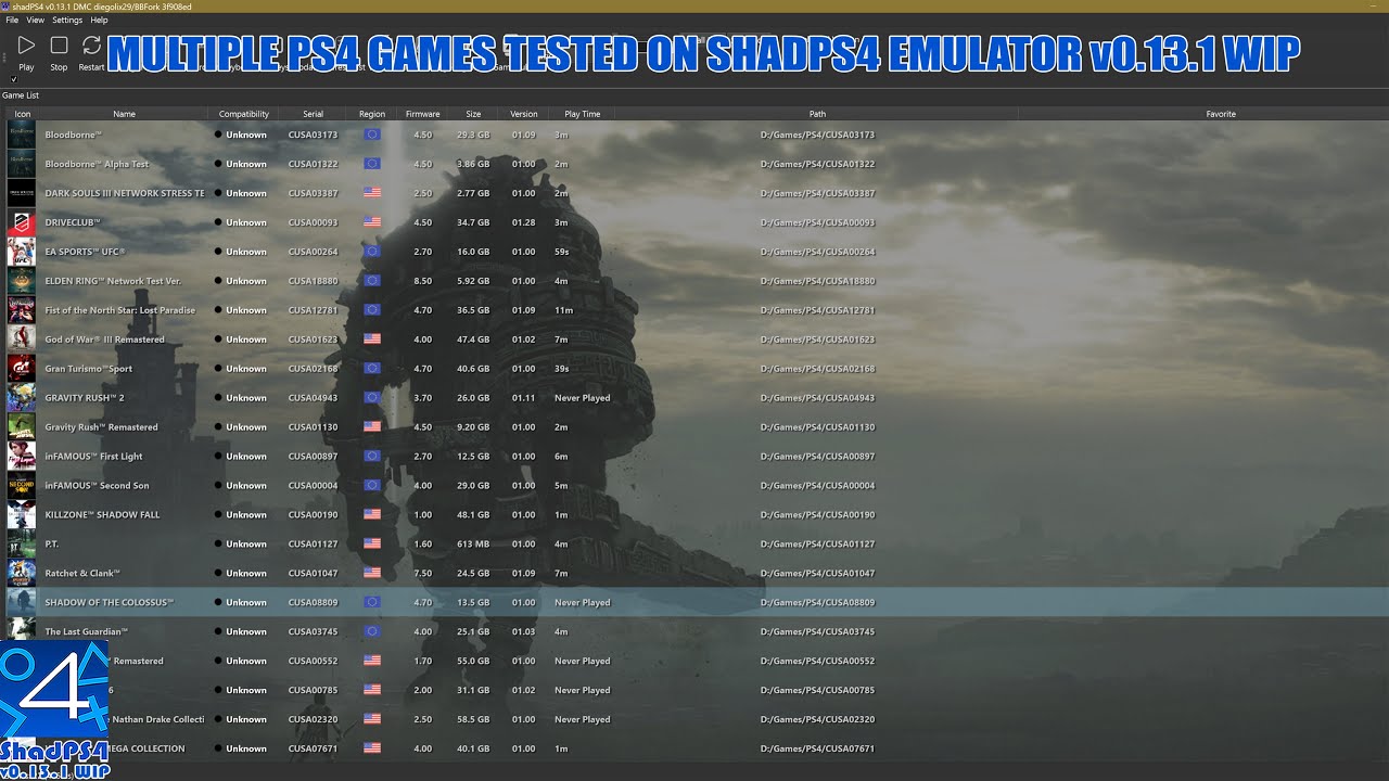 ShadPS4 (PS4 Emulator) ~ Multiple Games Tested On The Latest Version v0.13.1 WIP - 60FPS - AMD FSR