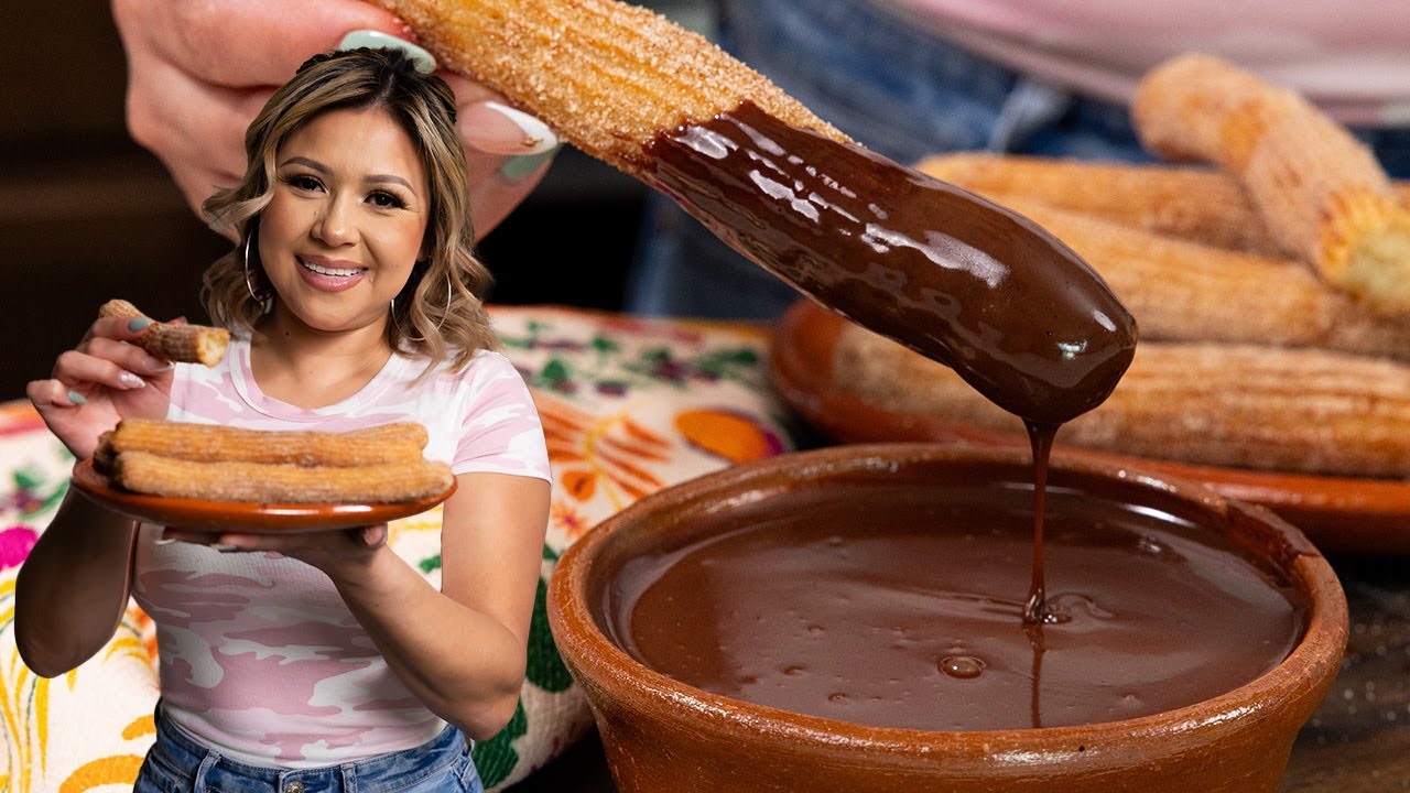 Quick & Easy CHURROS and Mexican Chocolate Sauce at Home, no eggs needed! 