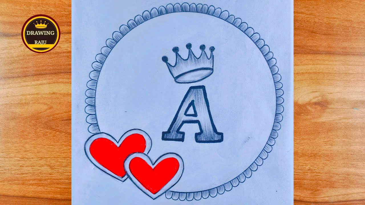 How to draw a simple A letter circle drawing|| A letter circle drawing ||Pencil sketch for beginners