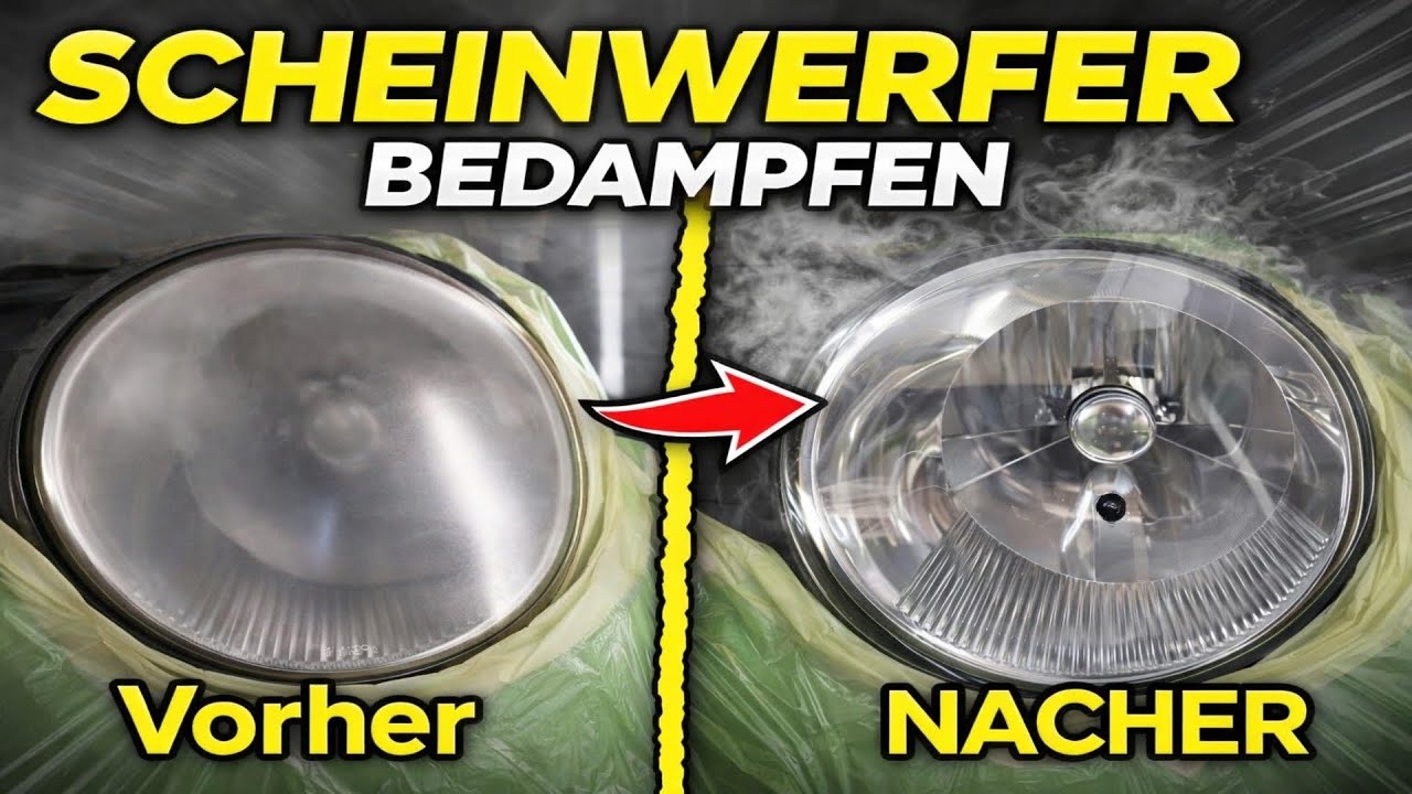 Scheinwerfer BEDAMPFEN statt polieren – krassester Vorher/Nachher Effekt!