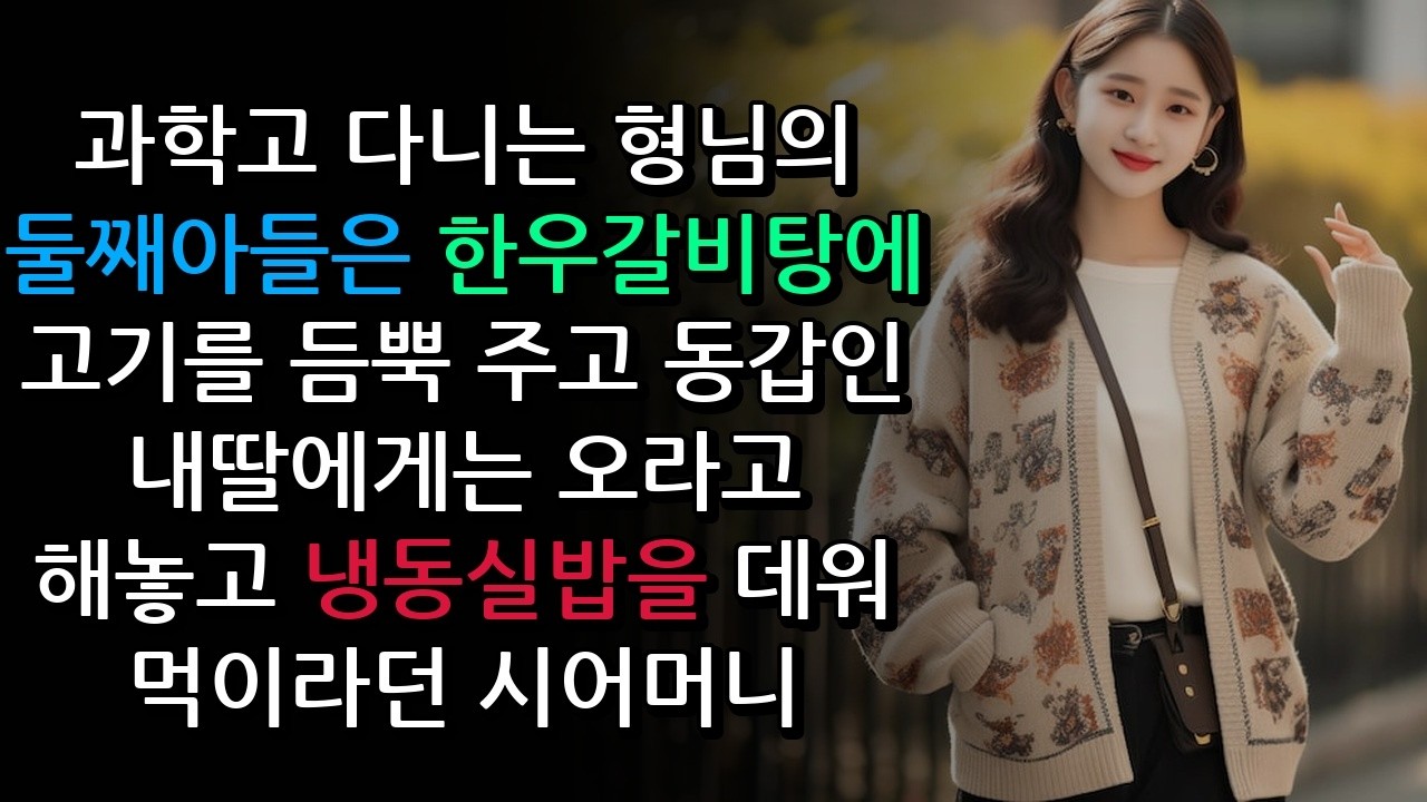 과학고 다니는 형님의 둘째아들은 한우갈비탕에 고기를 듬뿍 주고 동갑인 내딸에게는 오라고 해놓고 냉동실밥을 데워 먹이라던 시어머니