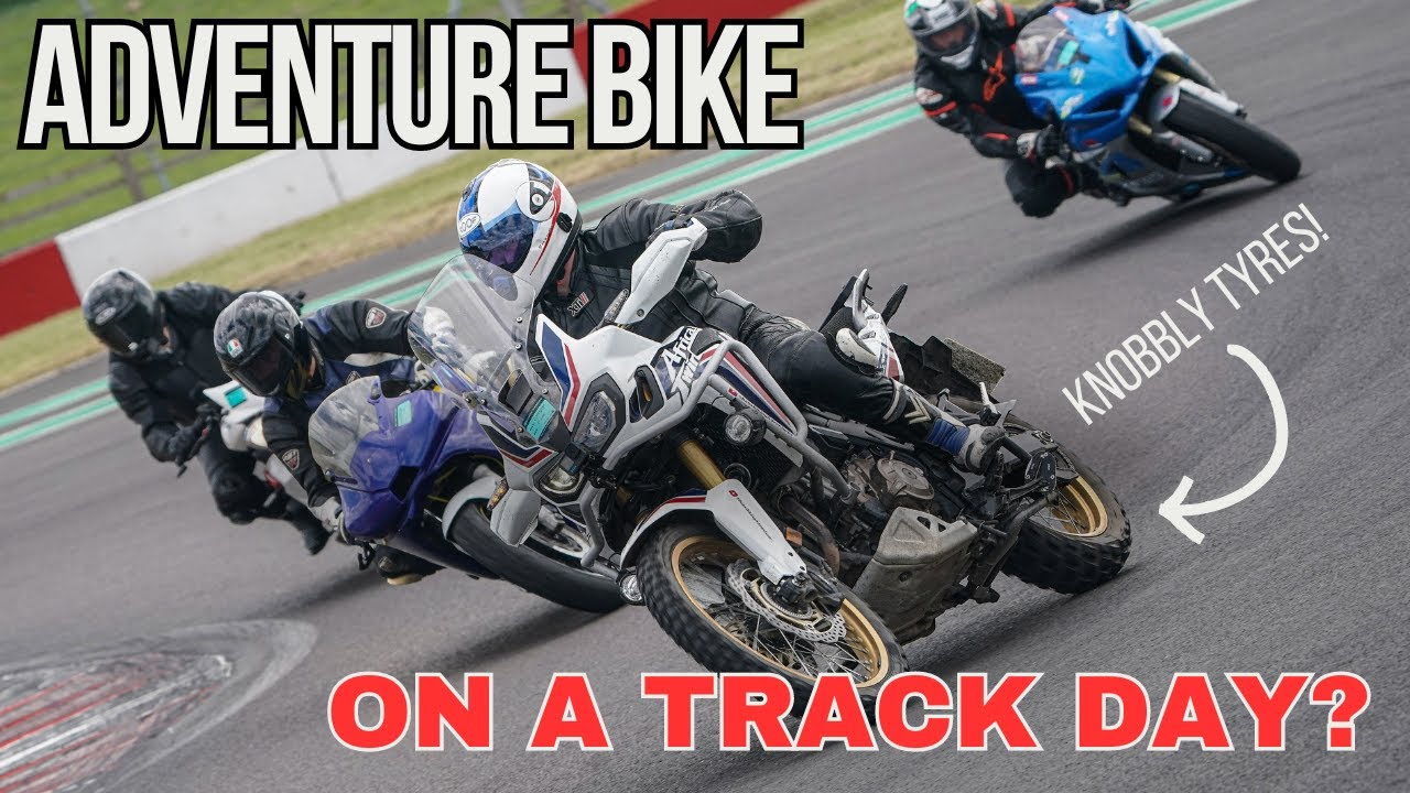 Adventure Bike + Knobbly Tyres + Race Track = Fun | Africa Twin at Donington Park Race Circuit!