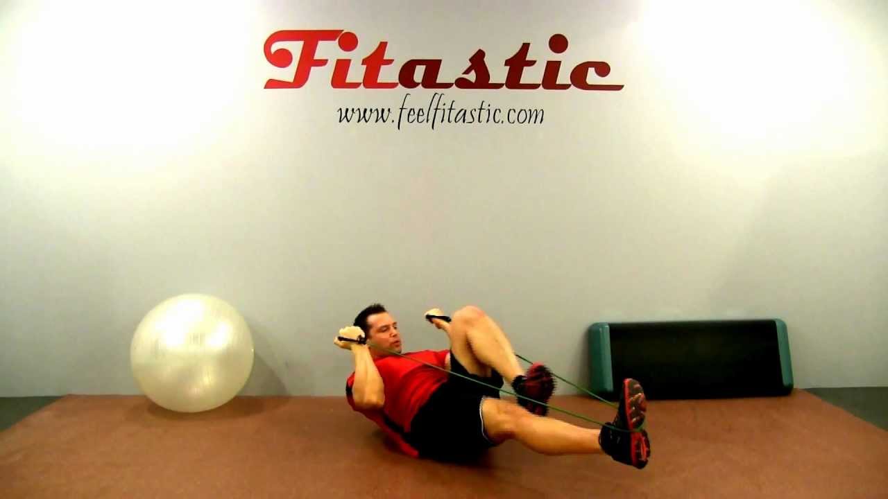 Resistance Band Bicycle Crunch