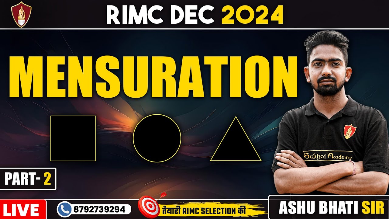 Mensuration | Maths Class | RIMC Coaching | RIMC Online Classes | RIMC Dec 2024