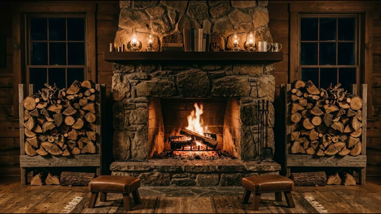 Victorian Fireplace 1859 | 4K Cozy Fire in an Antique Wood Stove 🔥 Relaxing Winter Ambience