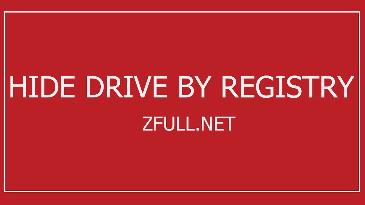Hide drive by Registry