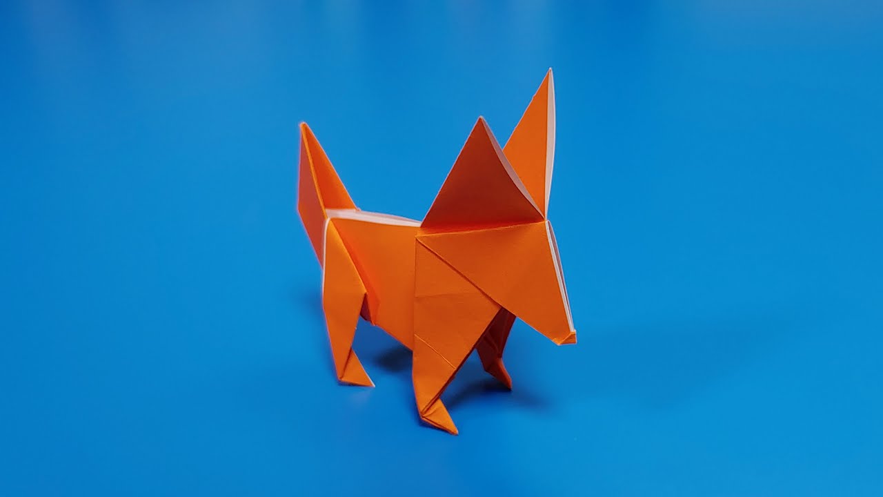 색종이로 붉은 여우 접는방법 / 종이접기 / 네모아저씨 (Fox origami)
