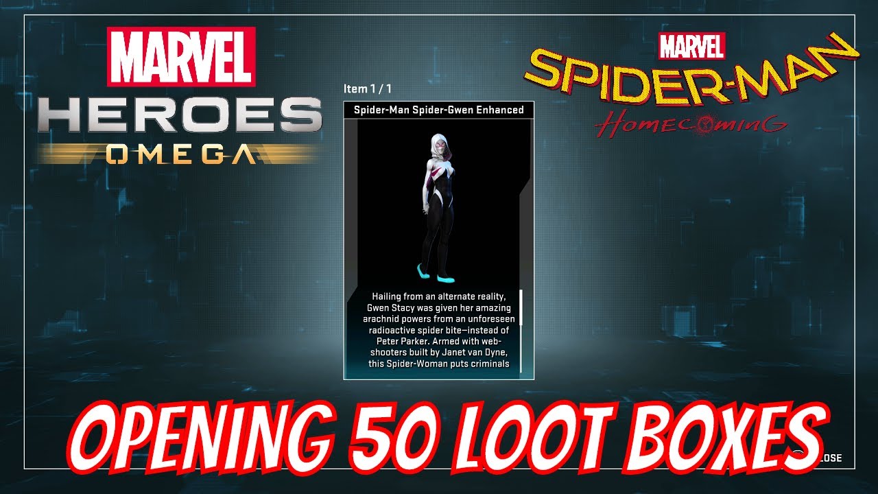 Marvel Heroes Omega Opening 50 Loot Boxes on Xbox One (30 Marvelous, 20 Spider-Man Homecoming)