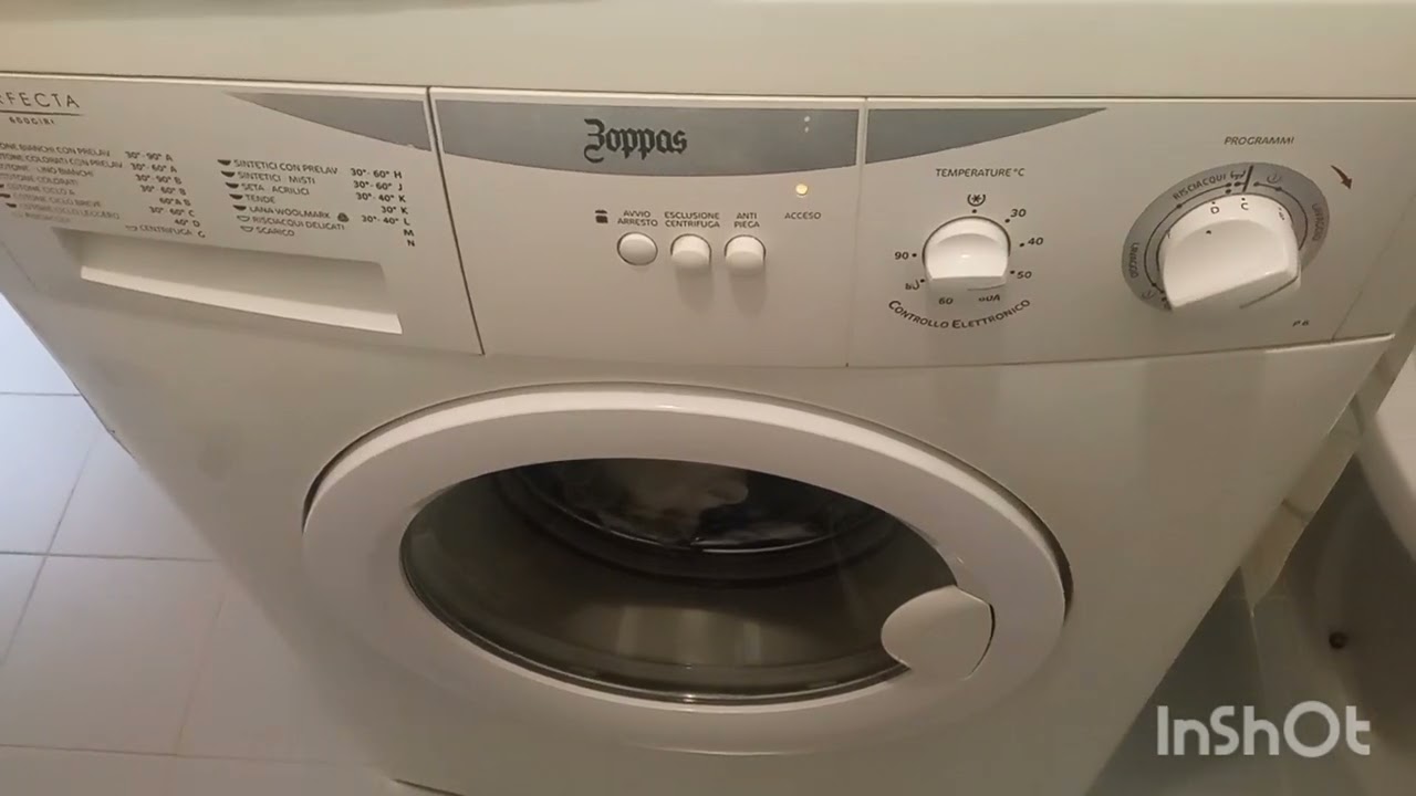 2004 Zoppas P6 (Electrolux) washing machine; start of rags and carpets wash