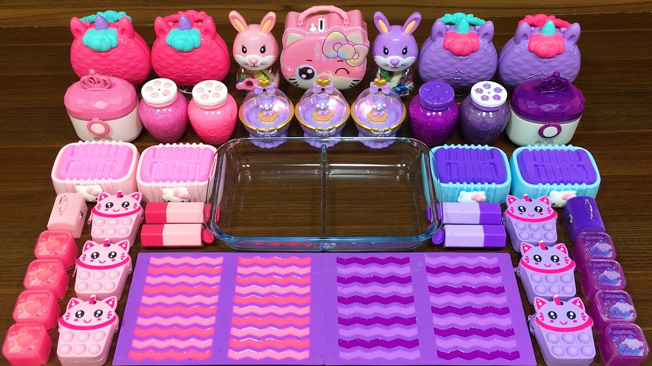PINK vs PURPLE !!! Mixing random into STOREBOUGHT!!!Satisfying YEN slime Video #364