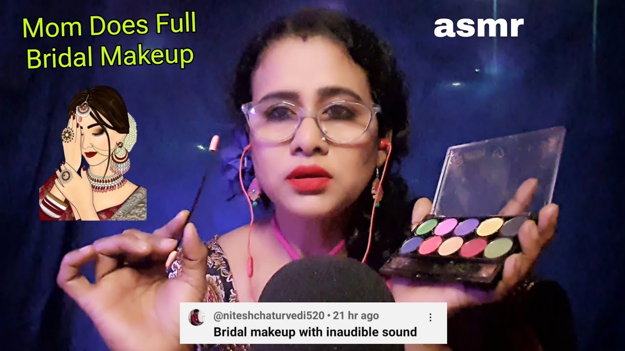 Asmr Mom Roleplay Does Your Full Bridal Makeup💄 Inaudible Whispering| Dearly ASMR |