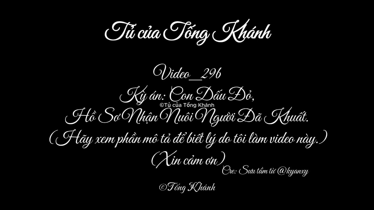 [#TKN29b3] Vụ Án Nơi Cô Nhi Viện Và Hồ Sơ Nhận Nuôi Giả / Tủ của Tống Khánh 