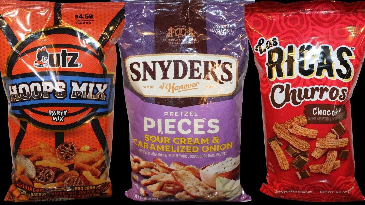 UTZ Hoops Party Mix, Snyder’s of Hanover Sour Cream & Caramelized Onion, Las Ricas Chocolate Churros