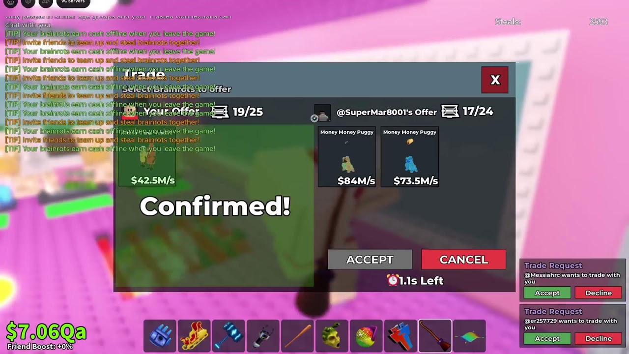 Steal a brainrot trading