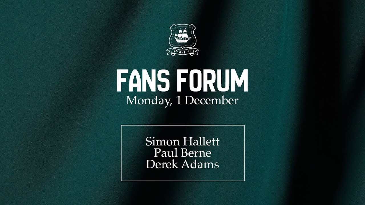 Argyle TV - Plymouth Argyle Fans Forum Live Stream - Monday 1st December