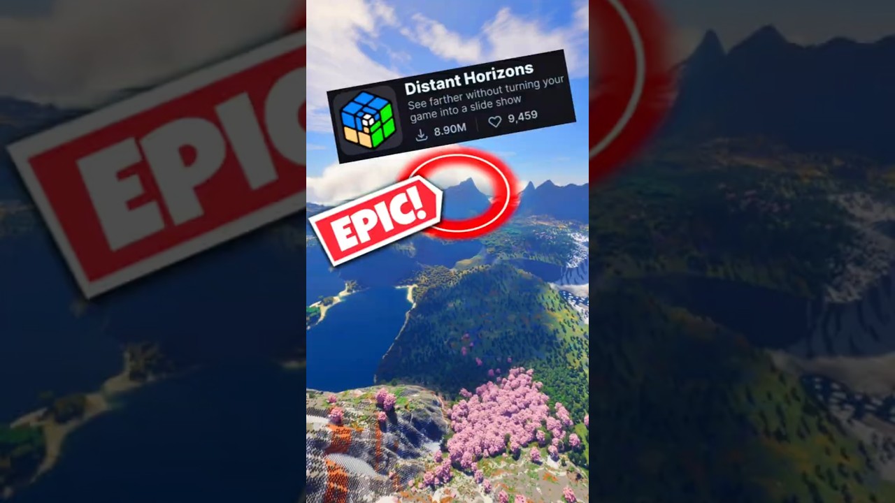 DISTANT HORIZONS + BIG GLOBE МОД МАЙНКРАФТ #майнкрафт #distanthorizons #bigglobe