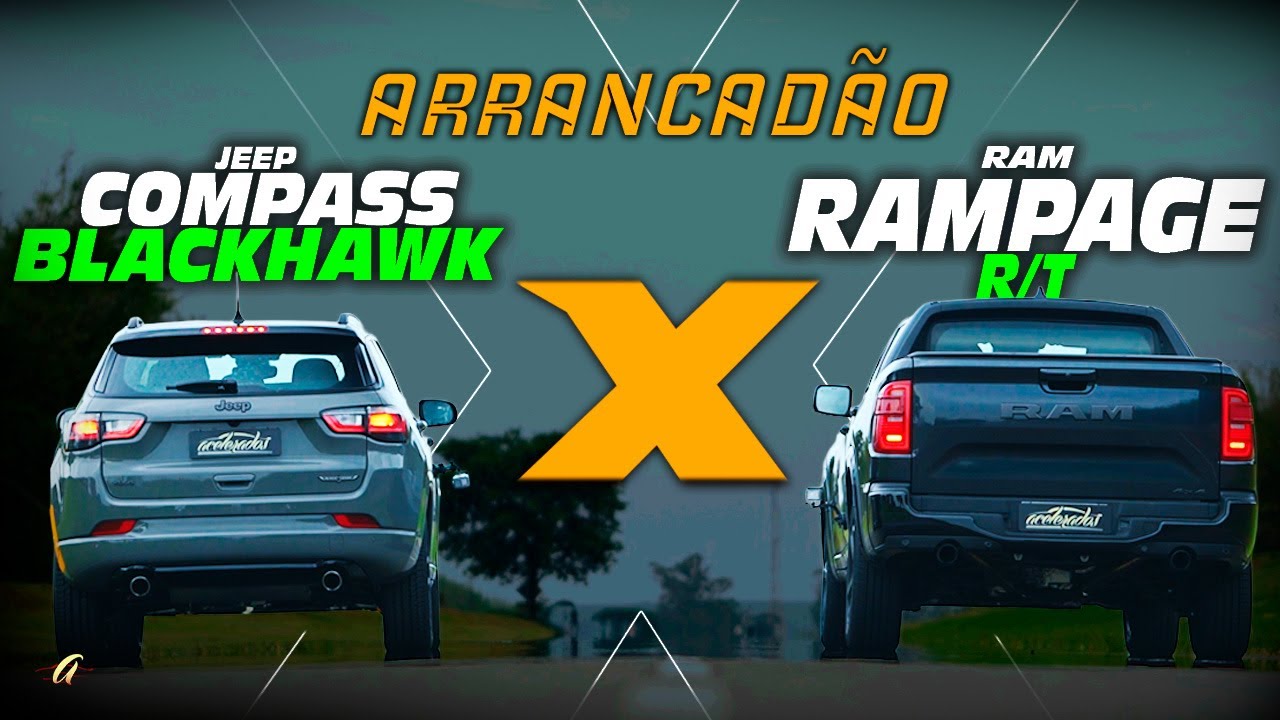 COMPASS BLACKHAWK x RAMPAGE R/T COM O MESMO MOTOR! Quem leva o Arrancadão com 2.0 T de 272 cv?