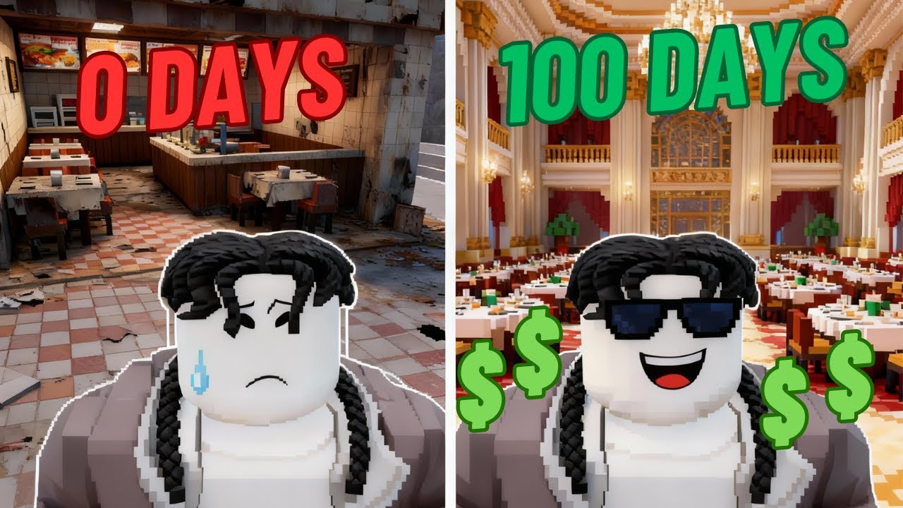 SPENDING 100 DAYS Building The BEST RESTAURANT In ROBLOX RESTAURANT TYCOON 3