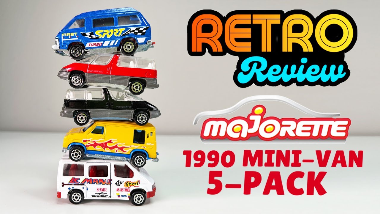Retro Unboxing: 1990 Majorette Mini-Van 5-pack - Pontiac Trans Sport Vans, Toyota Lite Ace, & More
