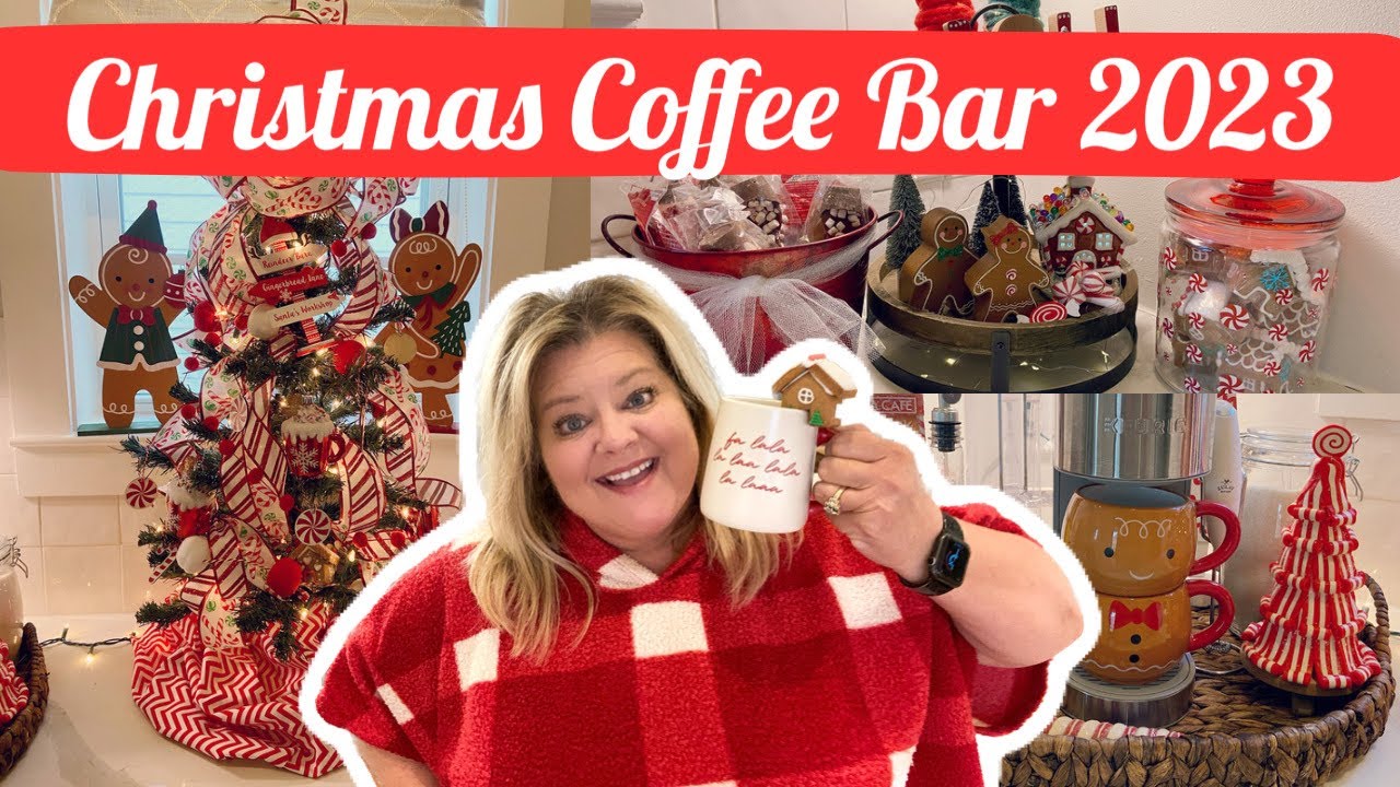 STUNNING CHRISTMAS COFFEE BAR 2023!! Christmas Decorate With Me! Gingerbread Theme Coffee Bar Ideas!