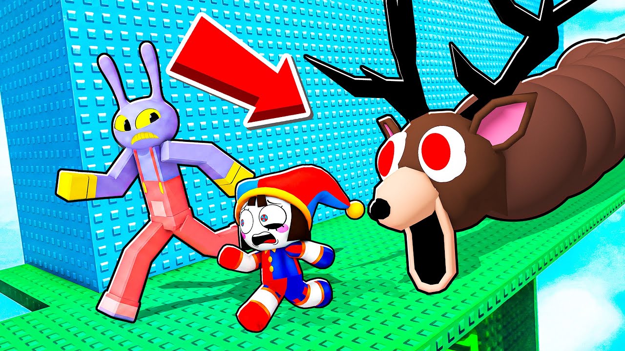 Jax e Pomni Enfrentam a Torre das 99 Noites no Roblox