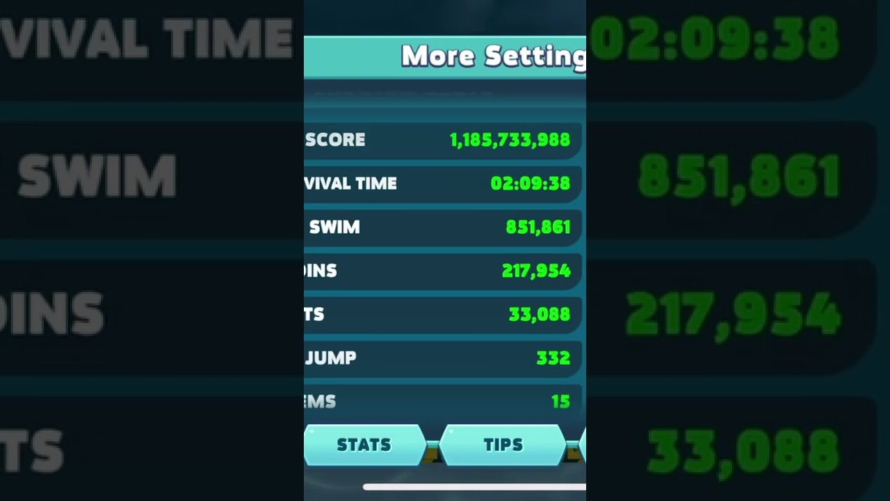 Hungry shark evolution world record survival time and jump