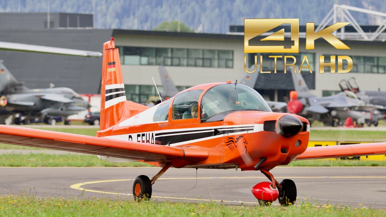 (4K) Grumman American AA-5 Traveler D-EEHA departure at Airpower 2022 AirShow Zeltweg LOXZ
