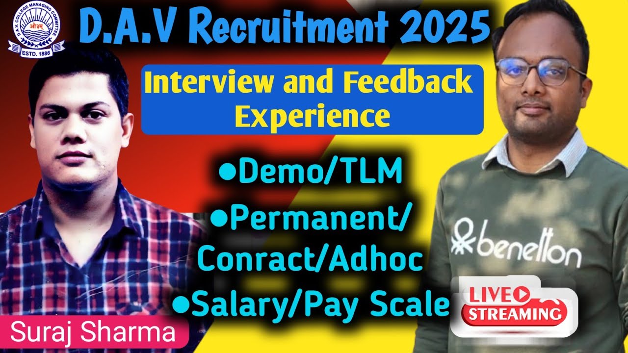 D.A.V Recruitment 2025🔥Interview & Demo Experience by Suraj #davrecruitment