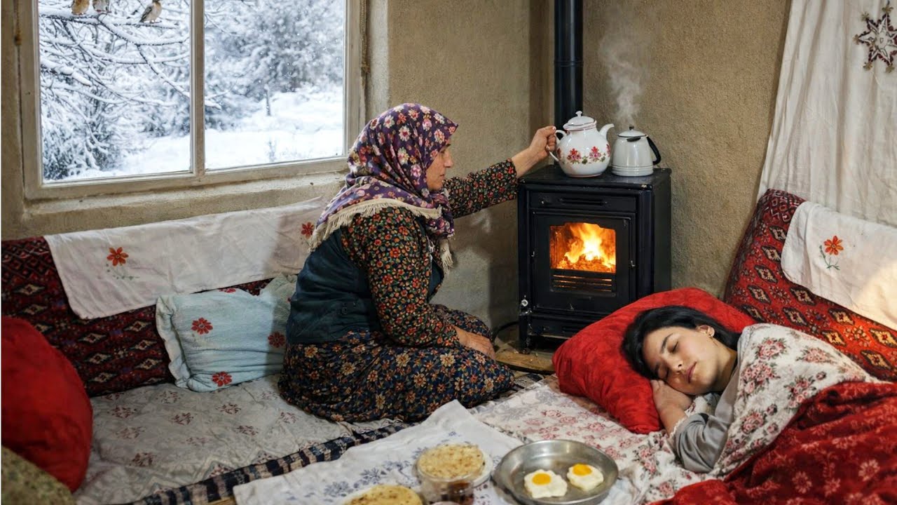 Surviving the Winter, a Warm and Cozy Rural Life on a Snowy Day ❄️🔥