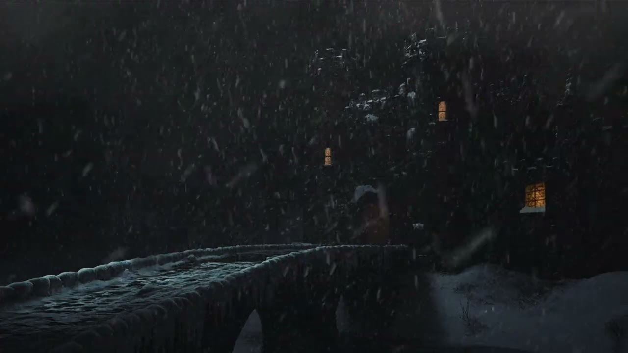Howling Bone-Chilling Snow Storm Rages Outside This Hauntingly CREEPY DARK SINISTER MEDIEVAL CASTLE